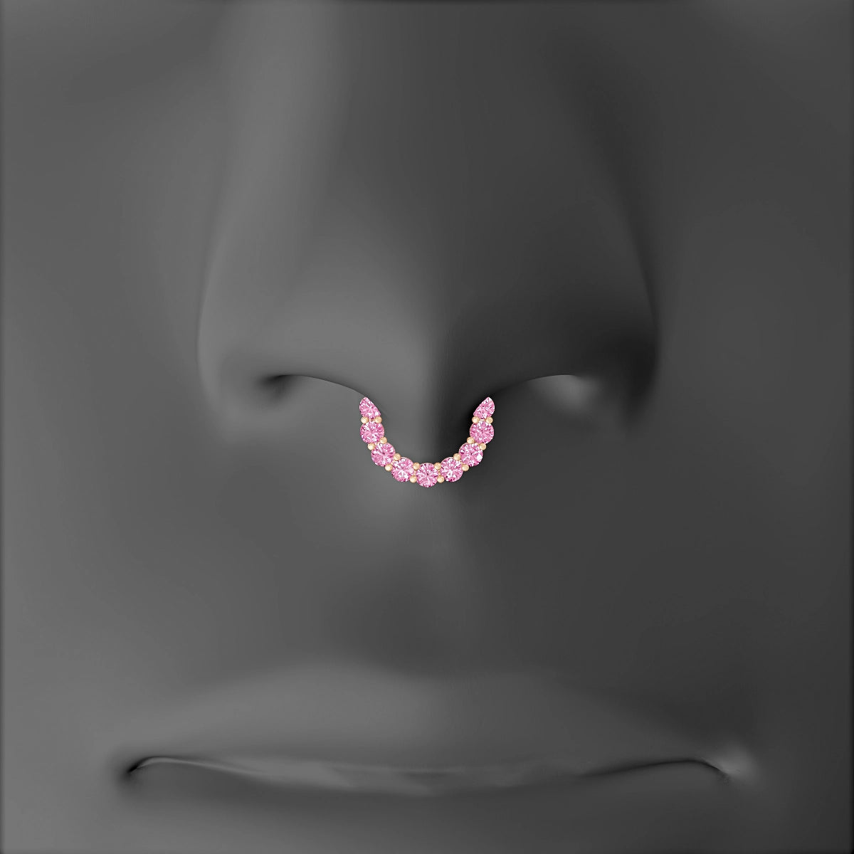 Vesta | 18k Rose Gold 6.5 mm Pink Sapphire Septum Piercing