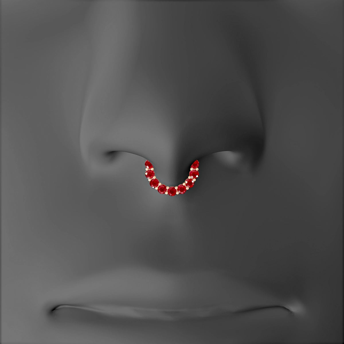 Vesta | 18k Rose Gold 6.5 mm Ruby & Diamond Septum Piercing