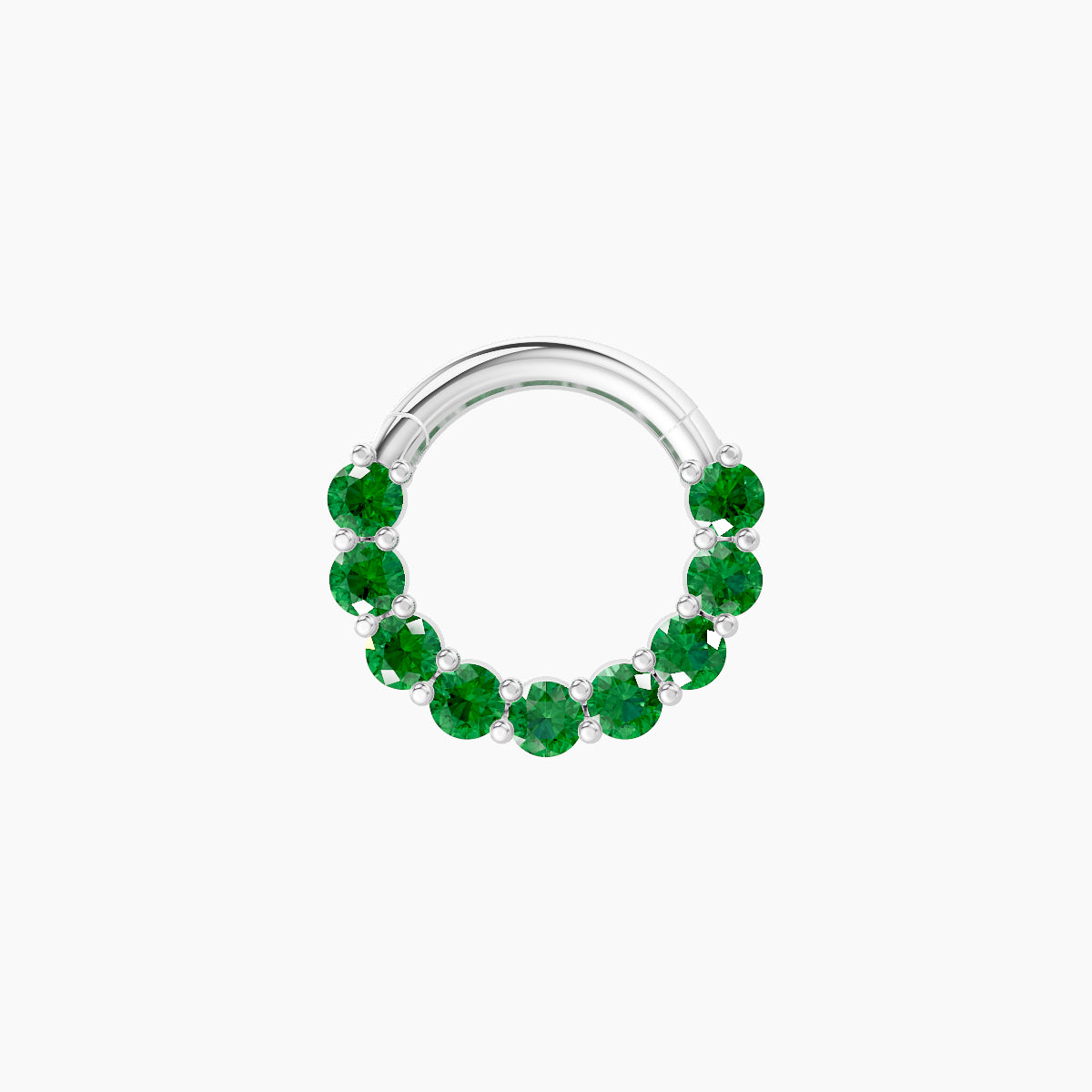 Vesta | 18k White Gold 6.5 mm Emerald Septum Piercing