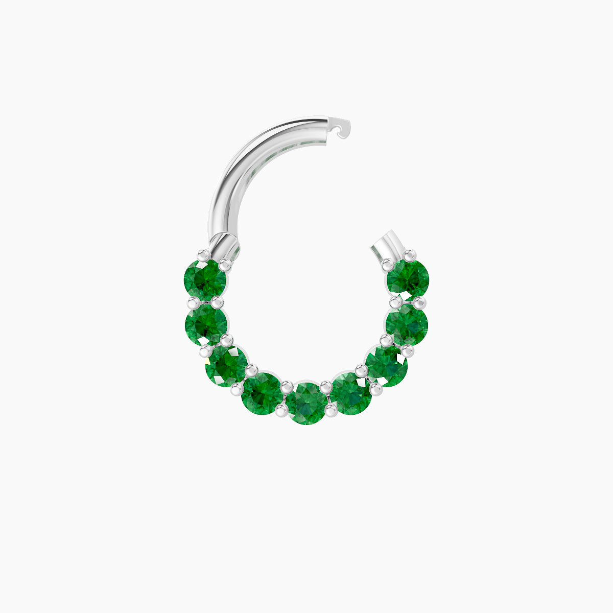 Vesta | 18k White Gold 6.5 mm Emerald Septum Piercing