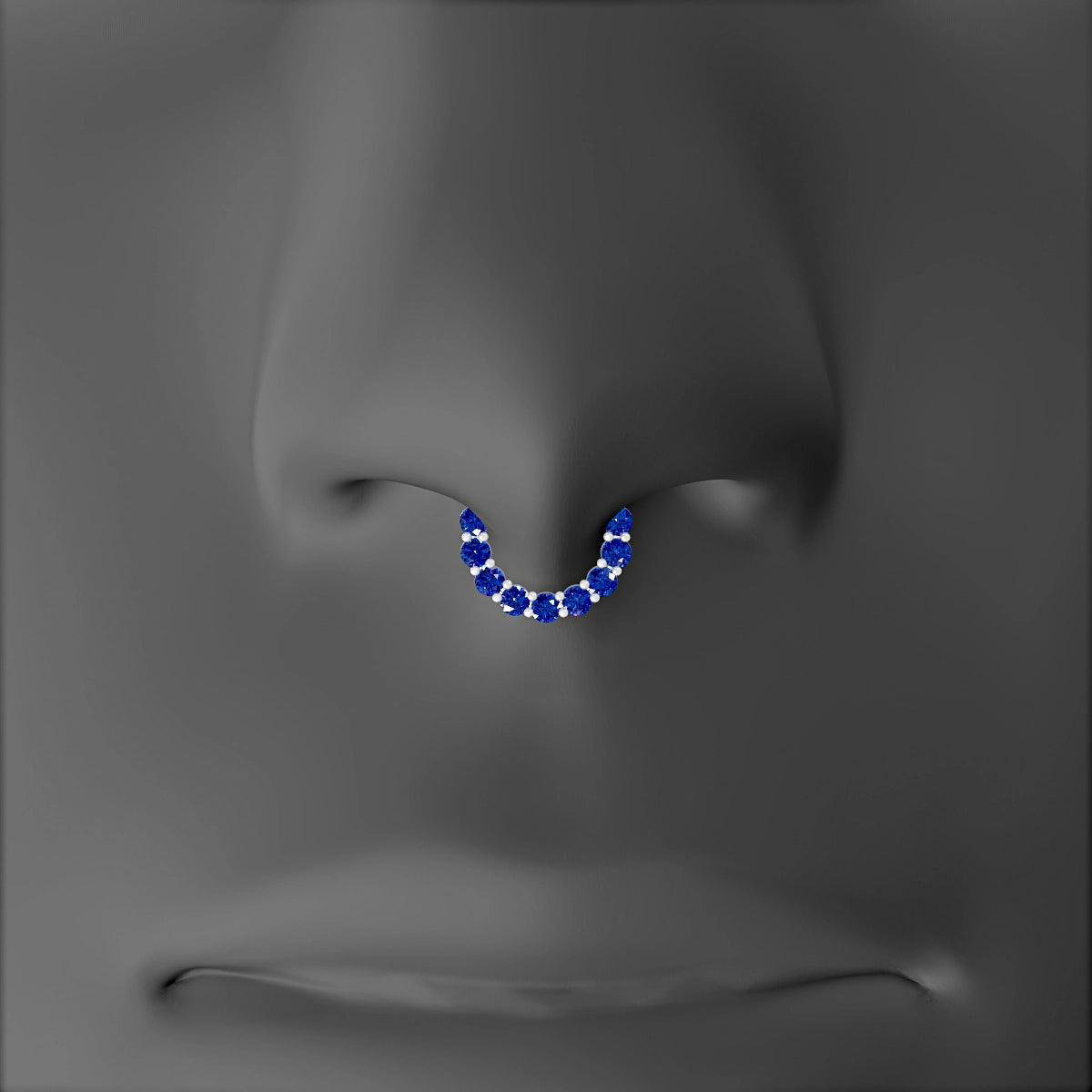 Vesta | 18k White Gold 6.5 mm Sapphire & Diamond Septum Piercing