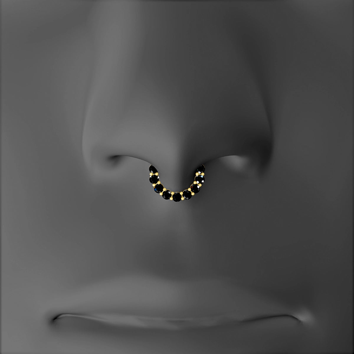 Vesta | 18k Yellow Gold 6.5 mm Black Diamond Septum Piercing