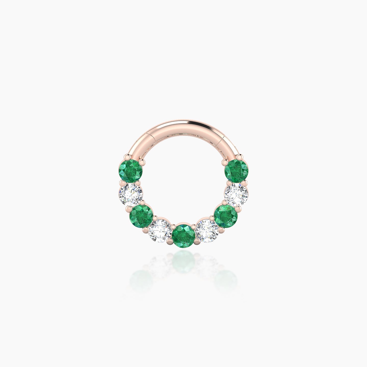 Vesta | 18k Rose Gold 6.5 mm Emerald & Diamond Septum Piercing