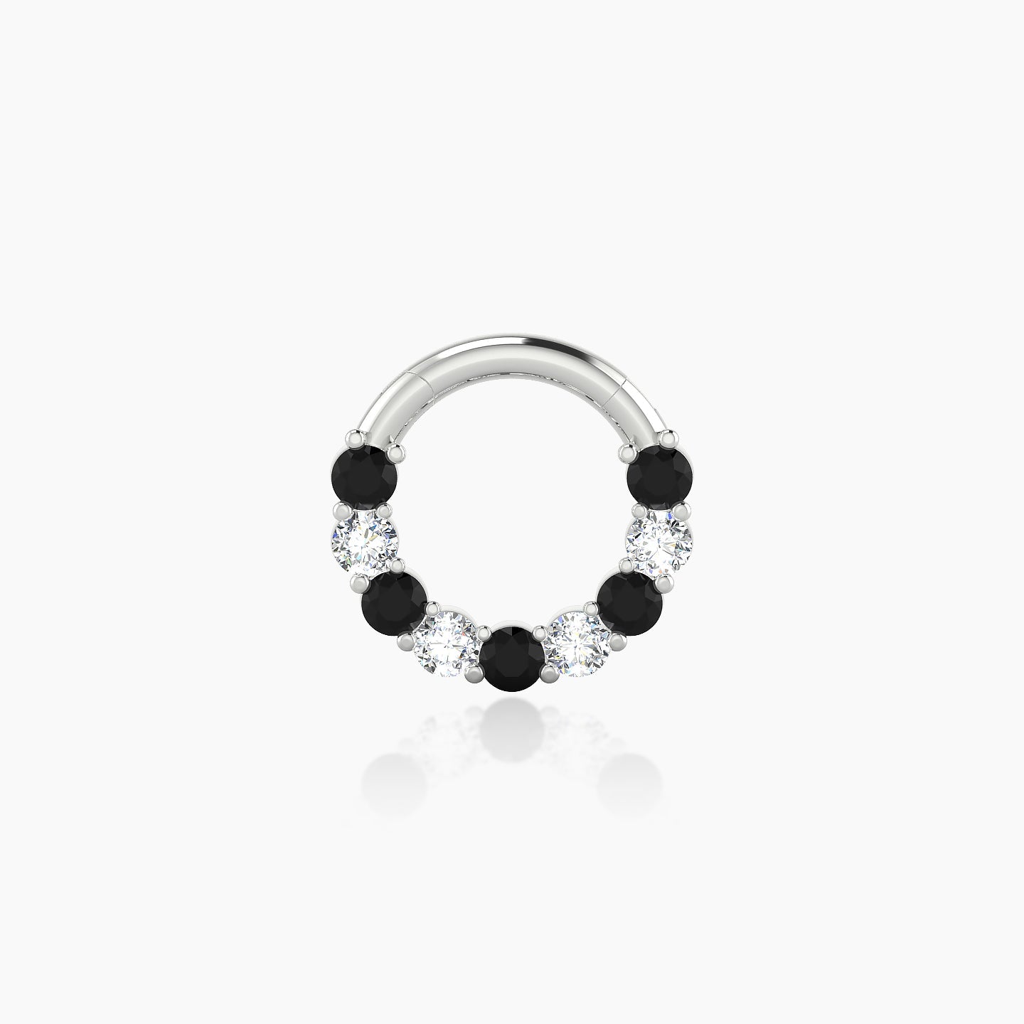 Vesta | 18k White Gold 6.5 mm Black Diamond & Diamond Septum Piercing
