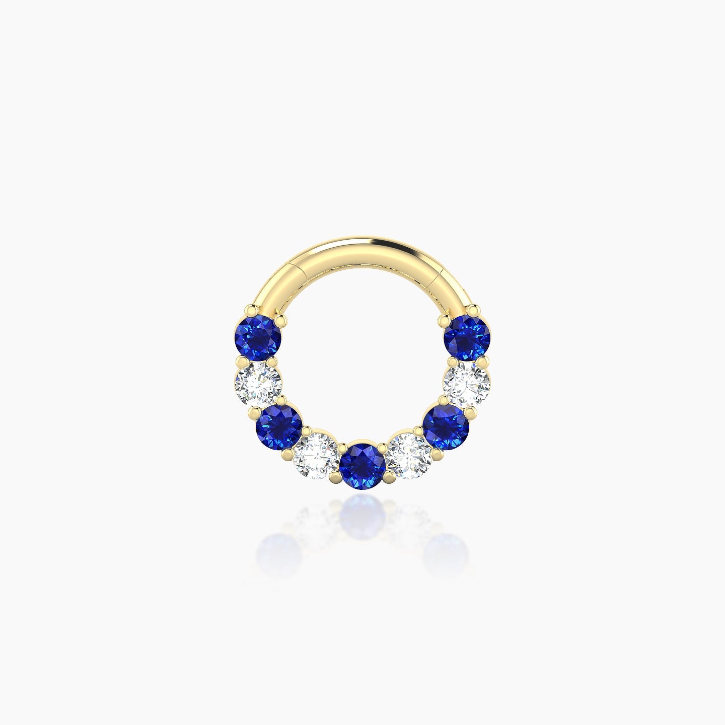 Vesta | 18k Yellow Gold 6.5 mm Sapphire & Diamond Septum Piercing