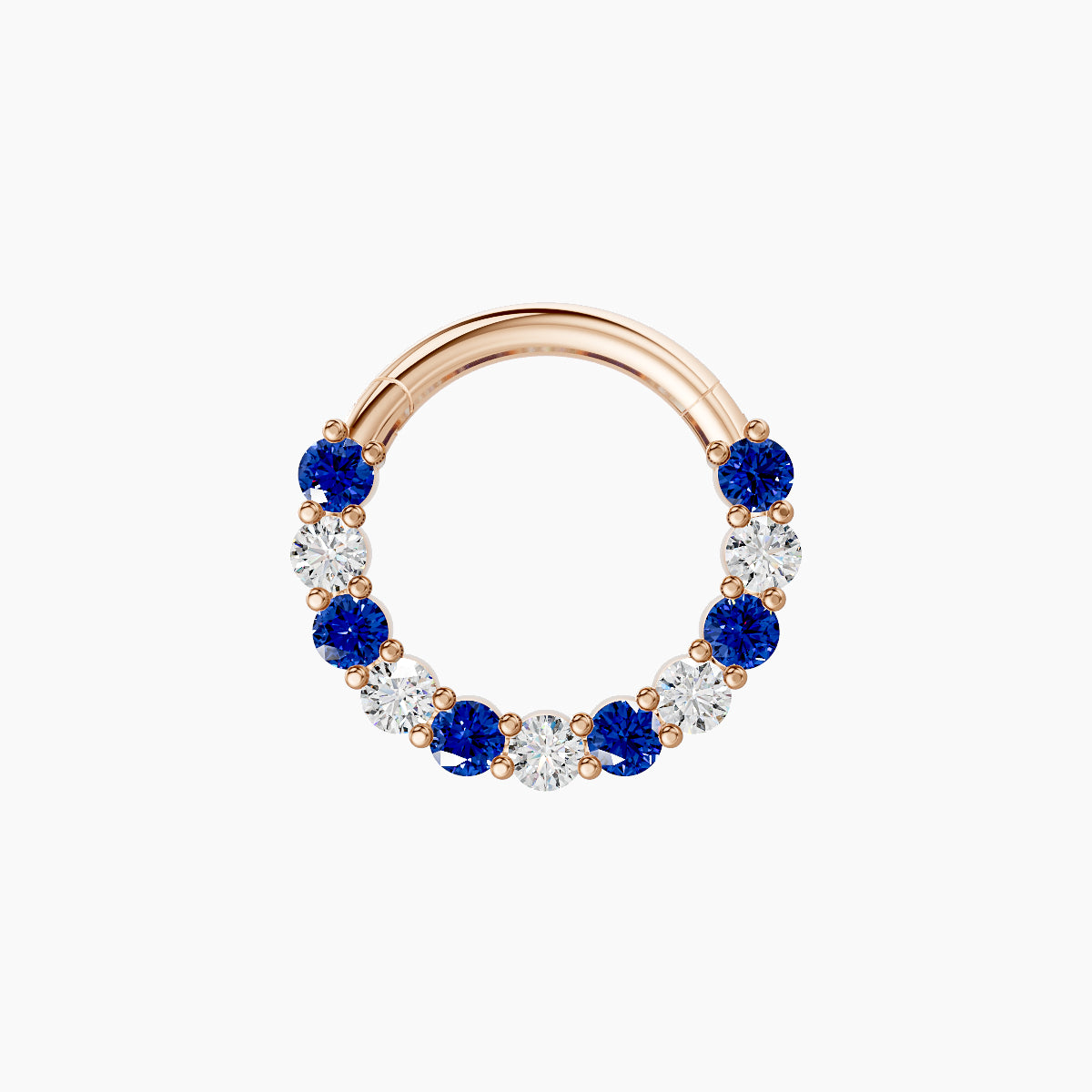 Vesta | 18k Rose Gold 8 mm Sapphire & Diamond Daith Piercing