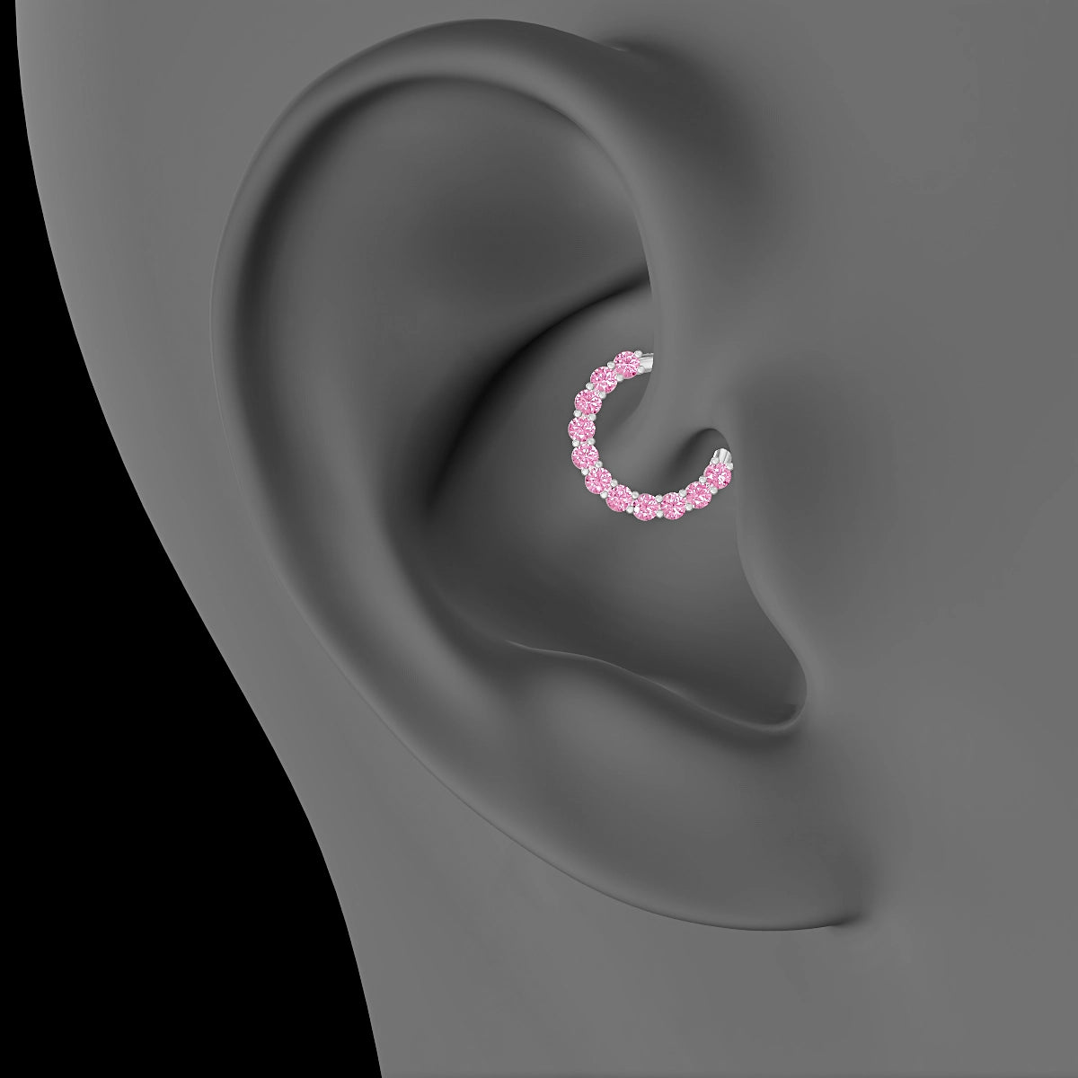 Vesta | 18k White Gold 8 mm Pink Sapphire Daith Piercing