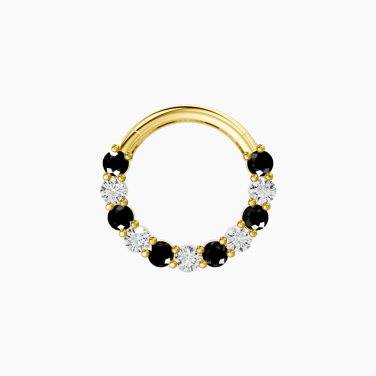 Vesta | 18k Yellow Gold 8 mm Black Diamond & Diamond Daith Piercing