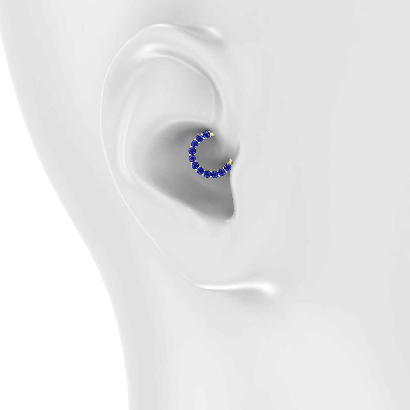 Vesta | 18k Yellow Gold 8 mm Sapphire Daith Piercing