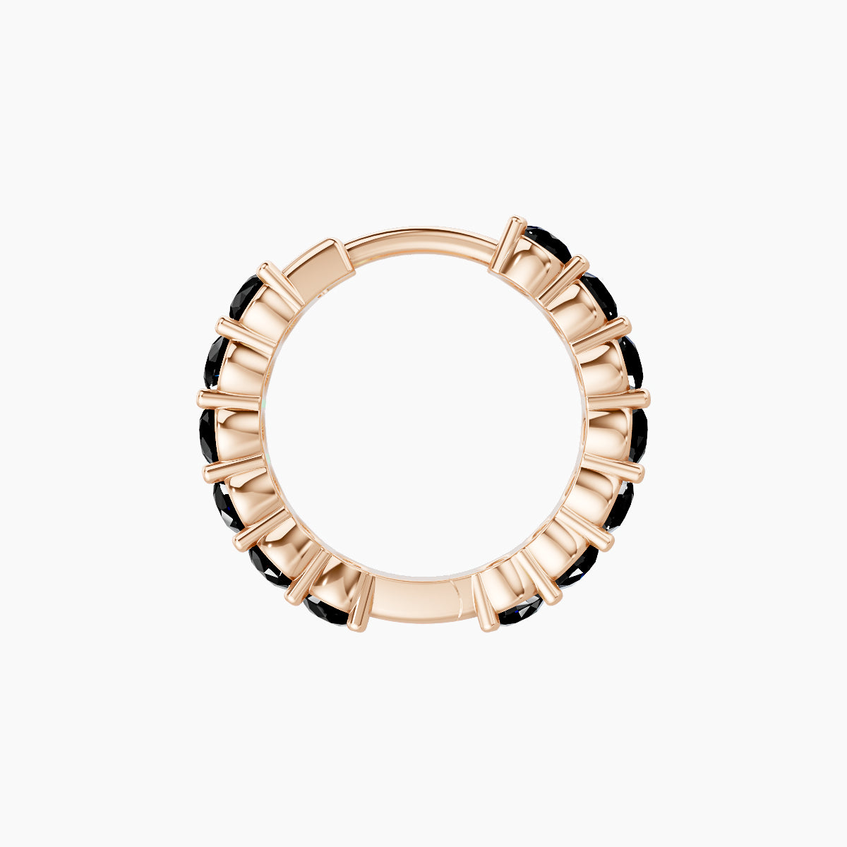 Vesta | 18k Rose Gold 8 mm Black Diamond Hoop Piercing