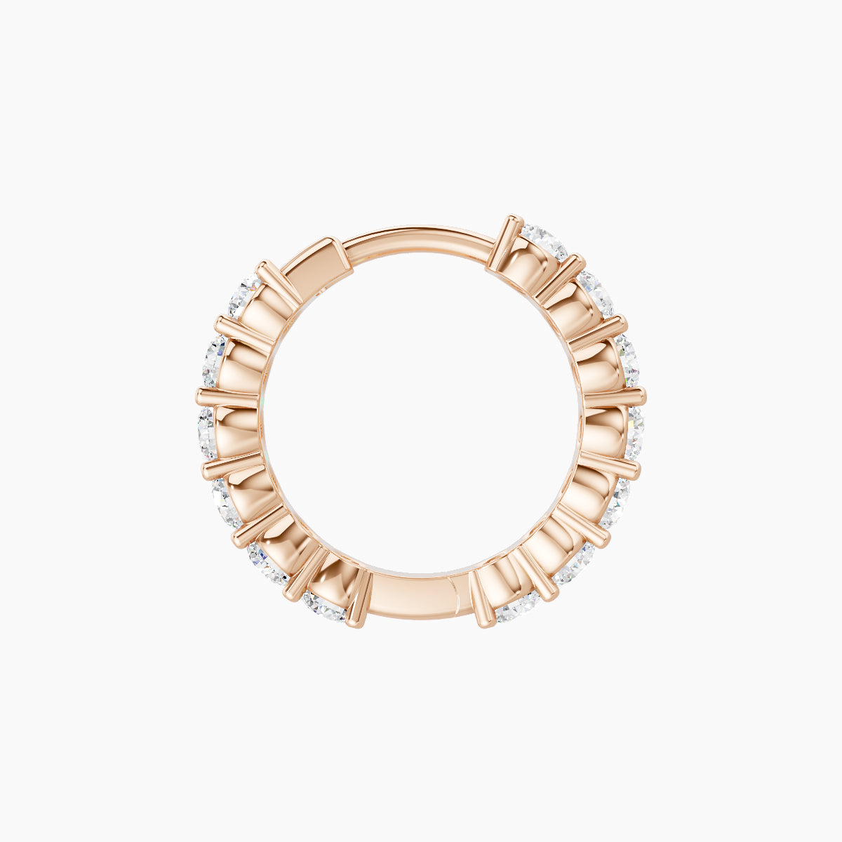 Vesta | 18k Rose Gold 8 mm Diamond Hoop Piercing