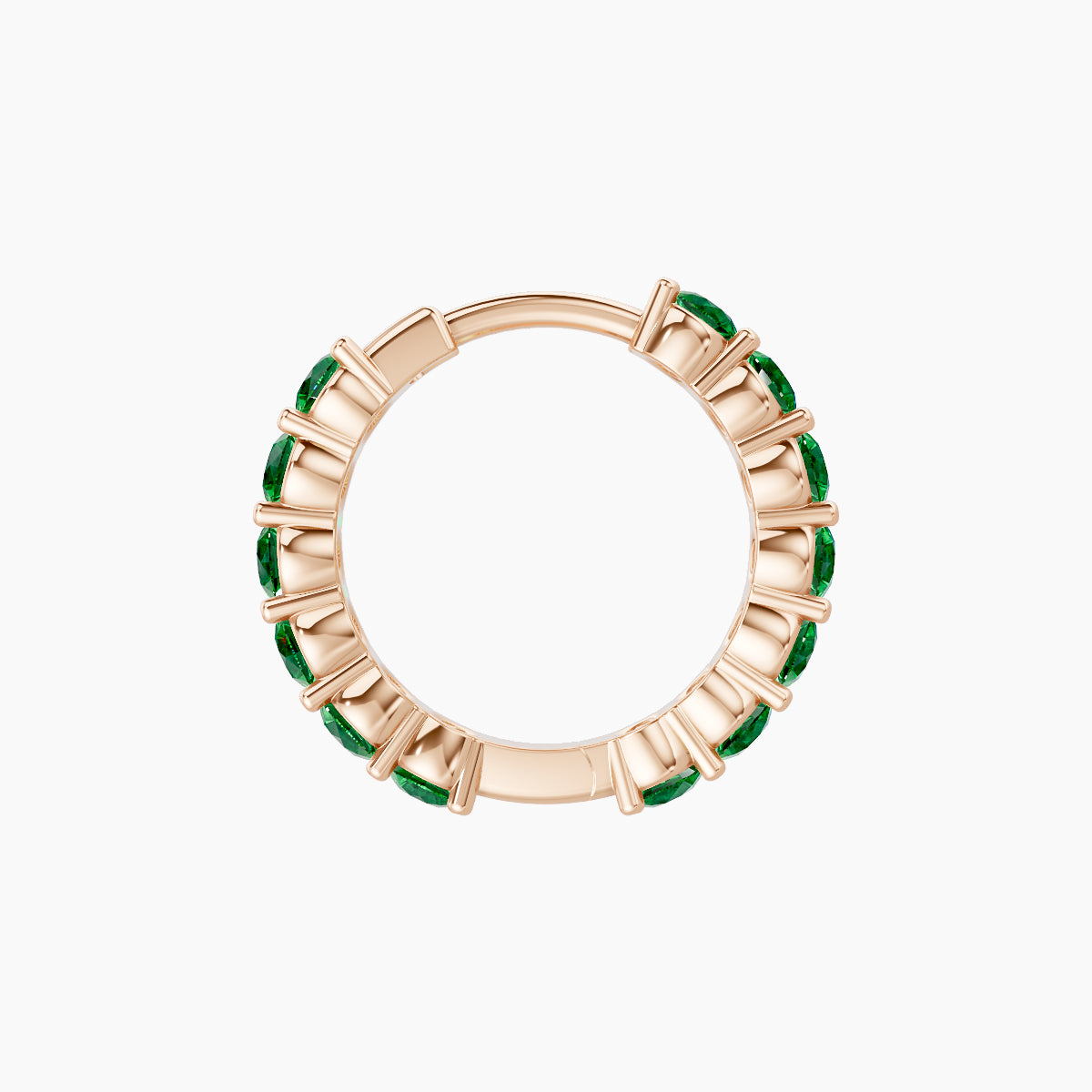Vesta | 18k Rose Gold 8 mm Emerald Hoop Piercing