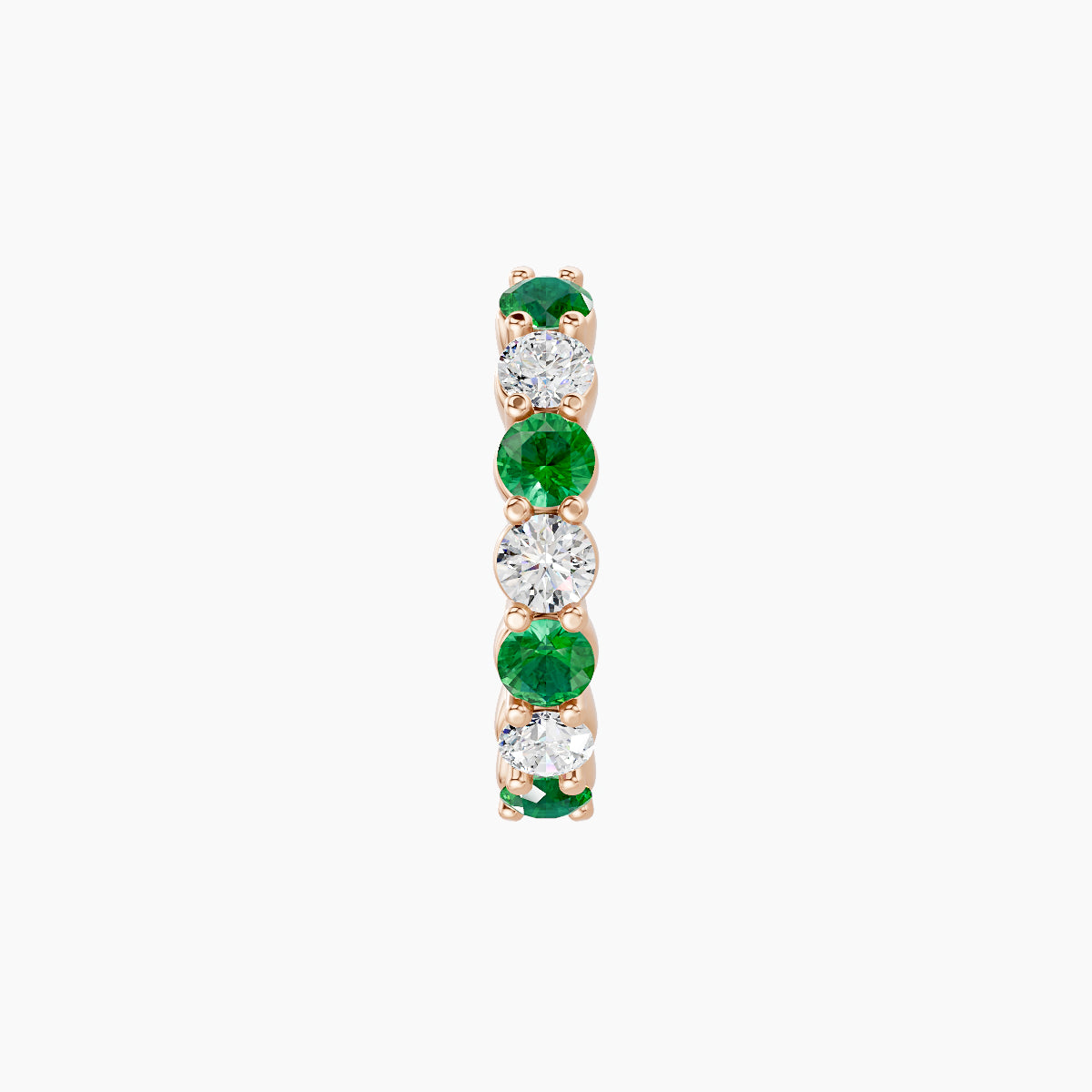 Vesta | 18k Rose Gold 8 mm Emerald & Diamond Hoop Piercing