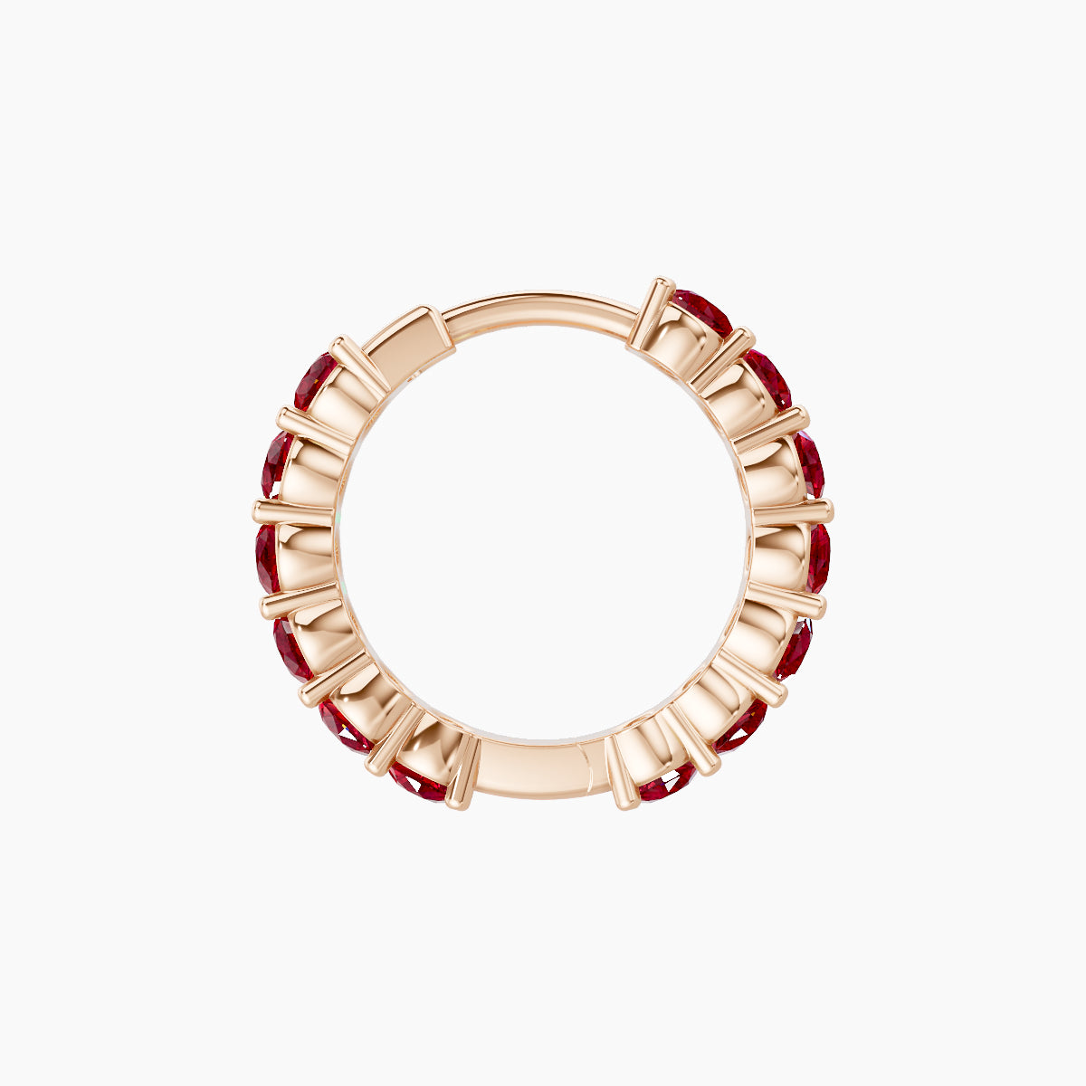 Vesta | 18k Rose Gold 8 mm Ruby Hoop Piercing