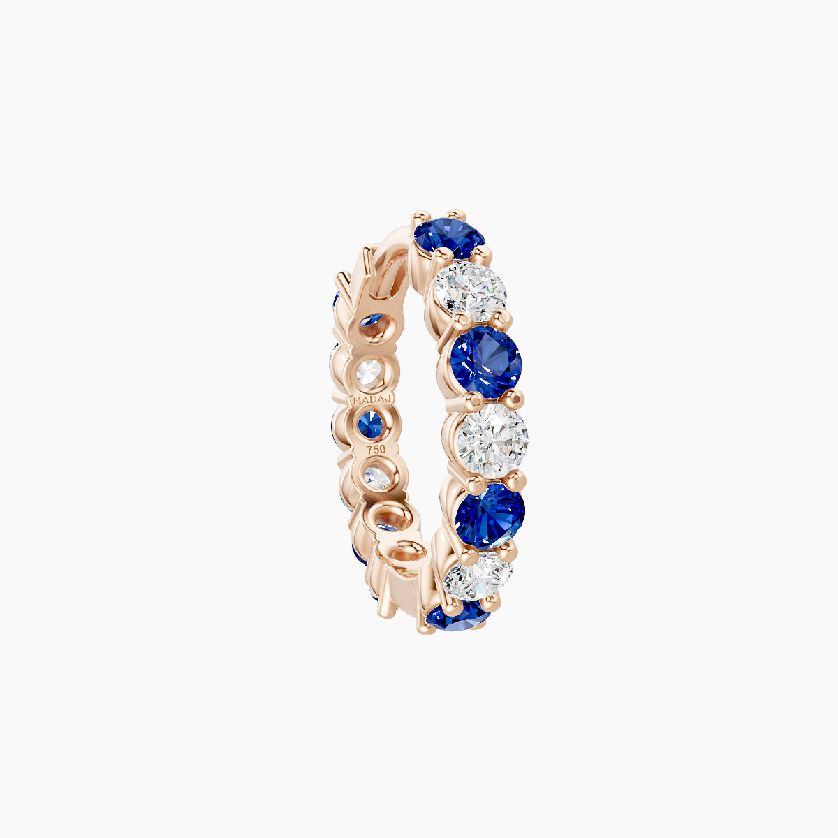 Vesta | 18k Rose Gold 8 mm Sapphire & Diamond Hoop Piercing