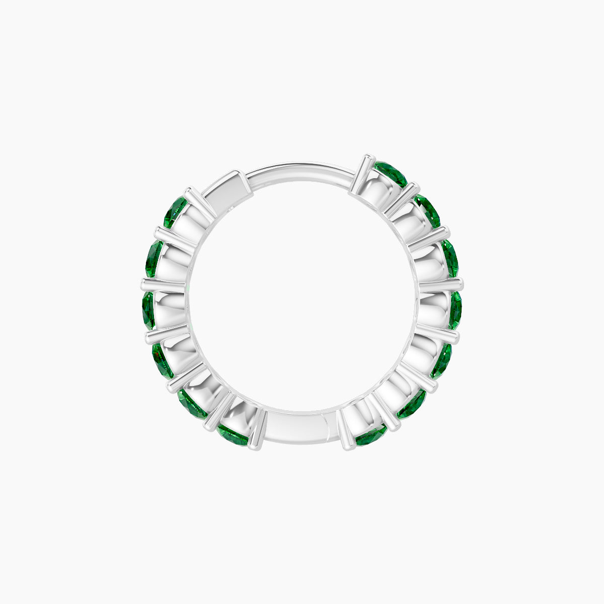 Vesta | 18k White Gold 8 mm Emerald Hoop Piercing