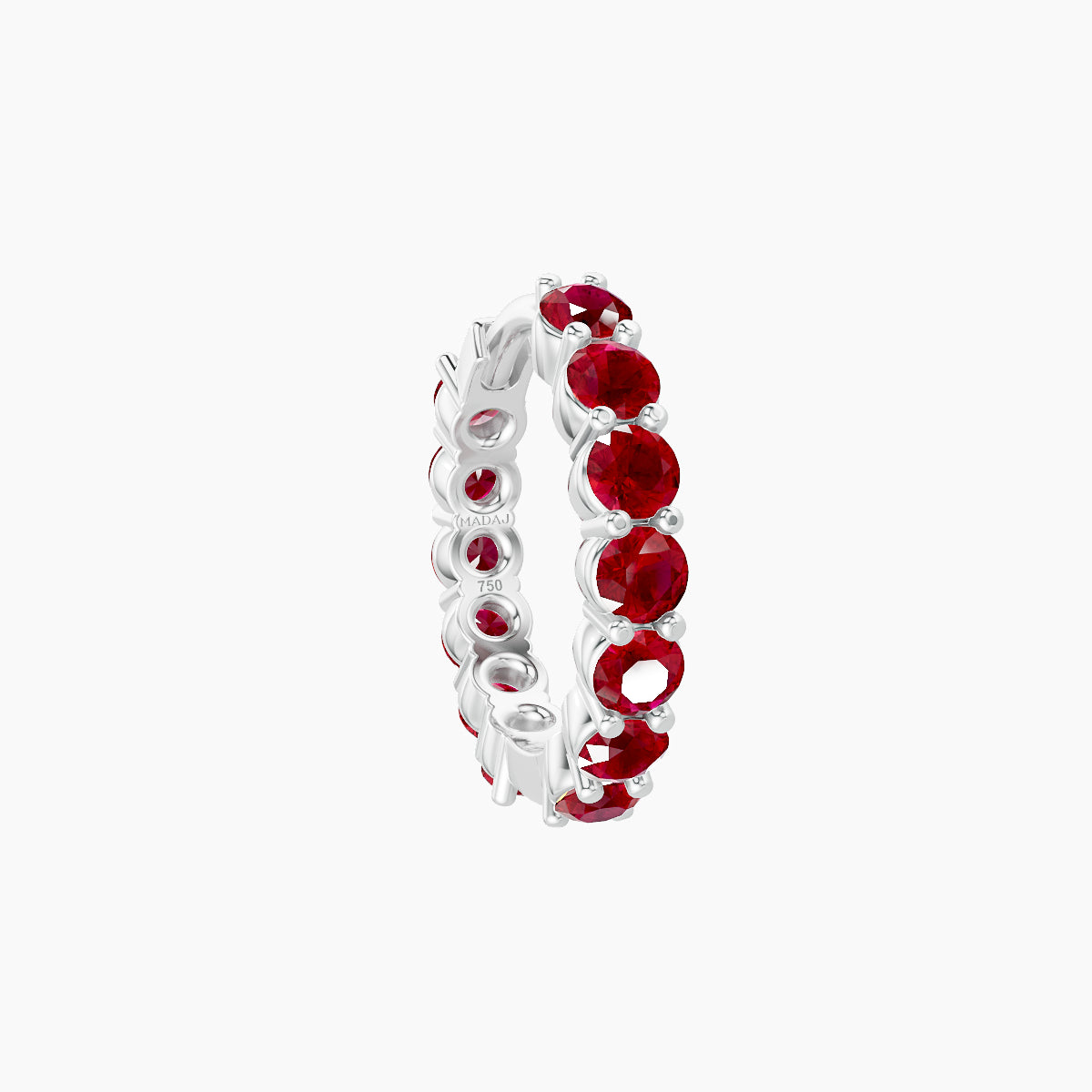 Vesta | 18k White Gold 8 mm Ruby Hoop Piercing