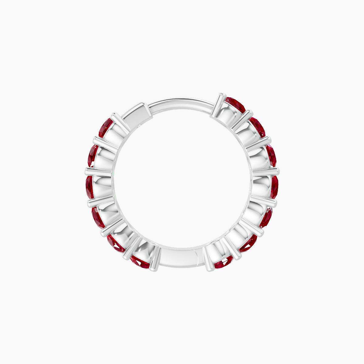 Vesta | 18k White Gold 8 mm Ruby Hoop Piercing