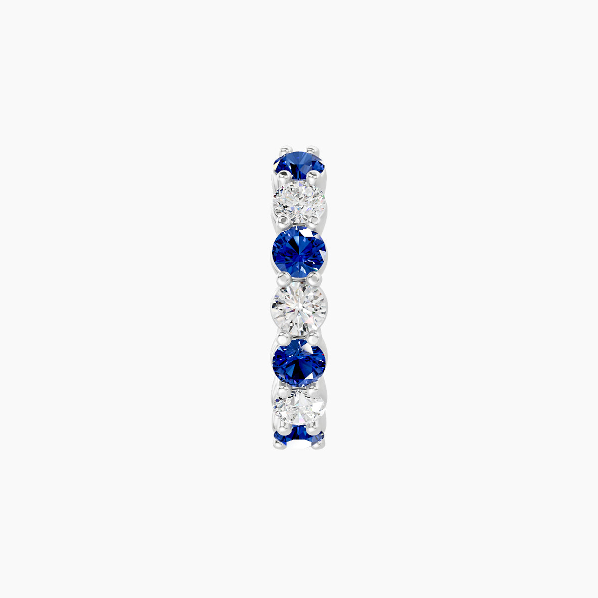 Vesta | 18k White Gold 8 mm Sapphire & Diamond Hoop Piercing