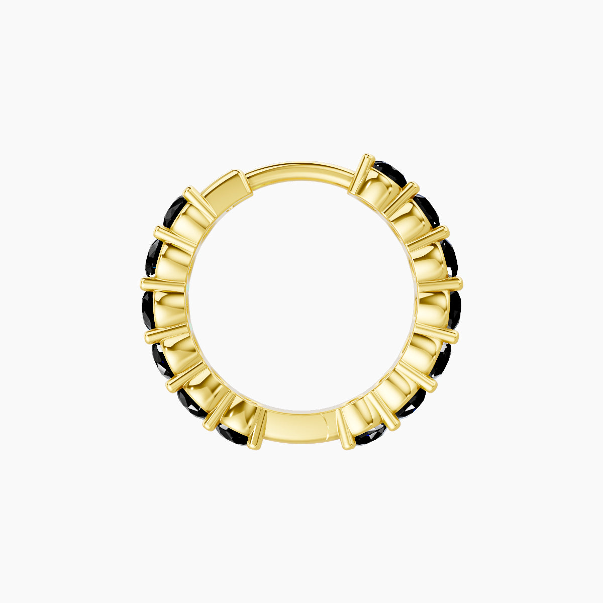 Vesta | 18k Yellow Gold 8 mm Black Diamond Hoop Piercing