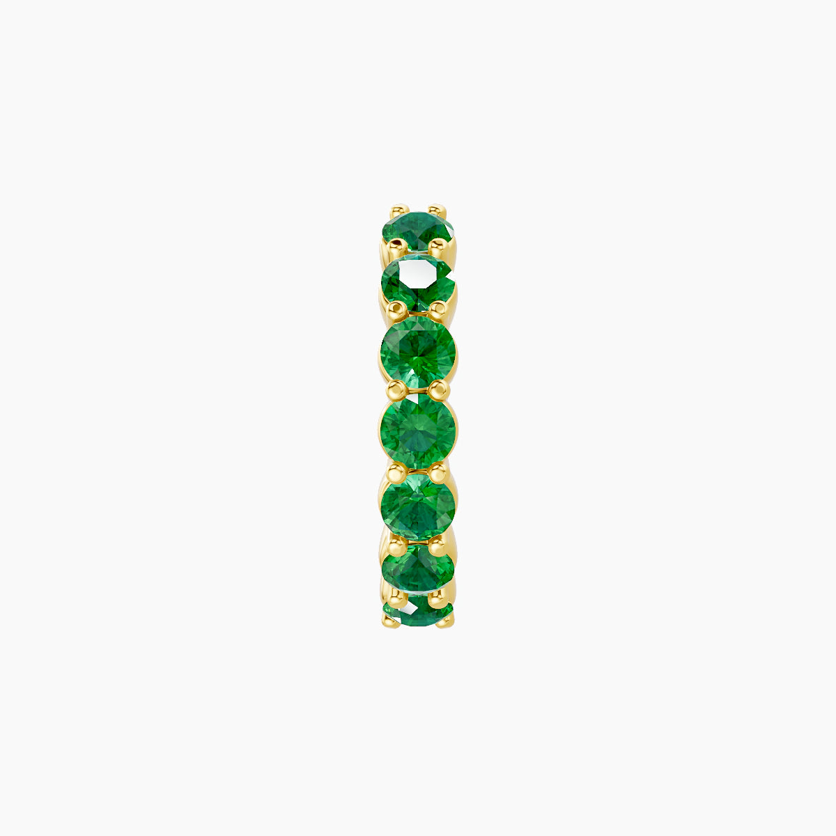 Vesta | 18k Yellow Gold 8 mm Emerald Hoop Piercing
