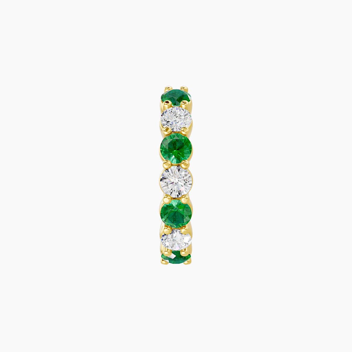 Vesta | 18k Yellow Gold 8 mm Emerald & Diamond Hoop Piercing