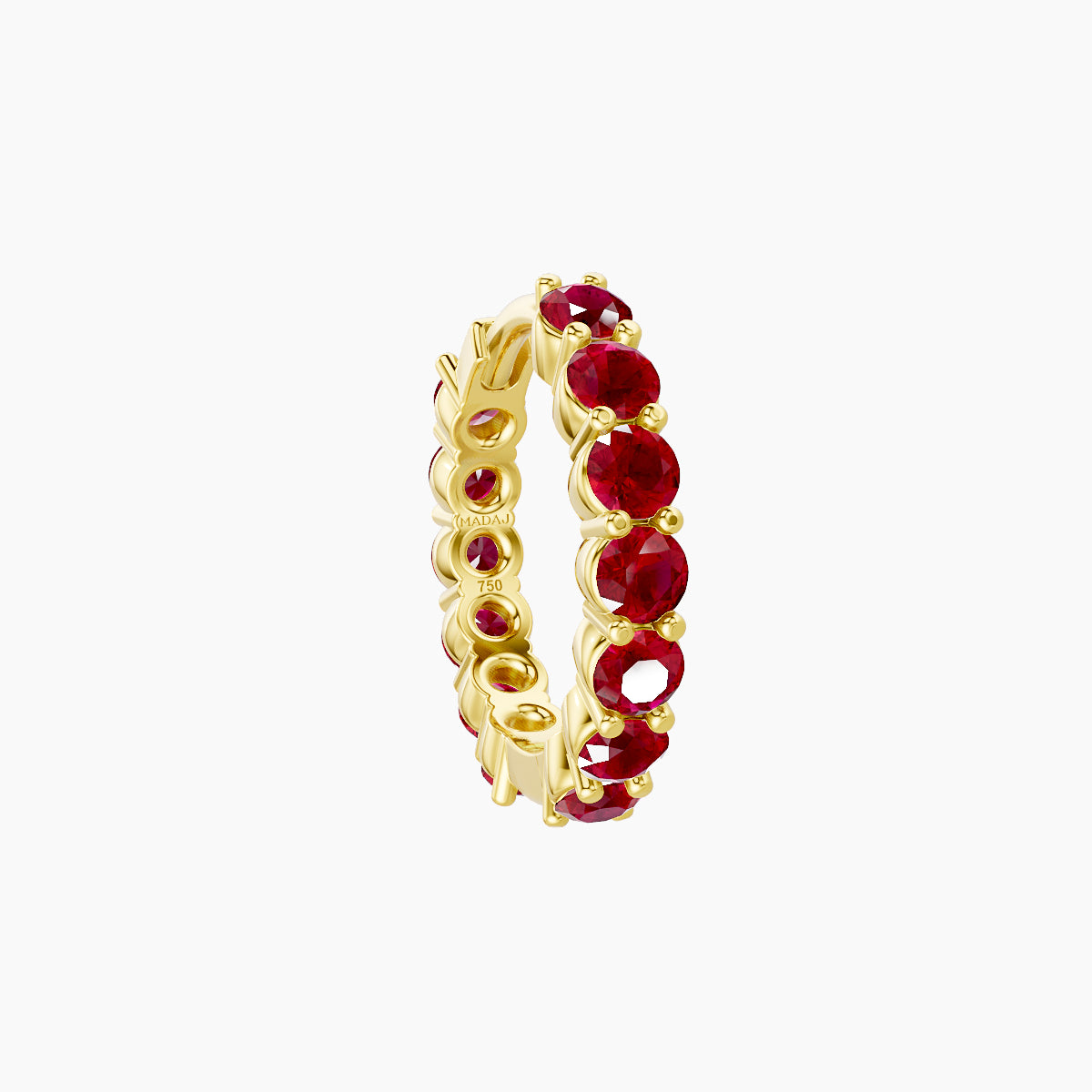 Vesta | 18k Yellow Gold 8 mm Ruby Hoop Piercing