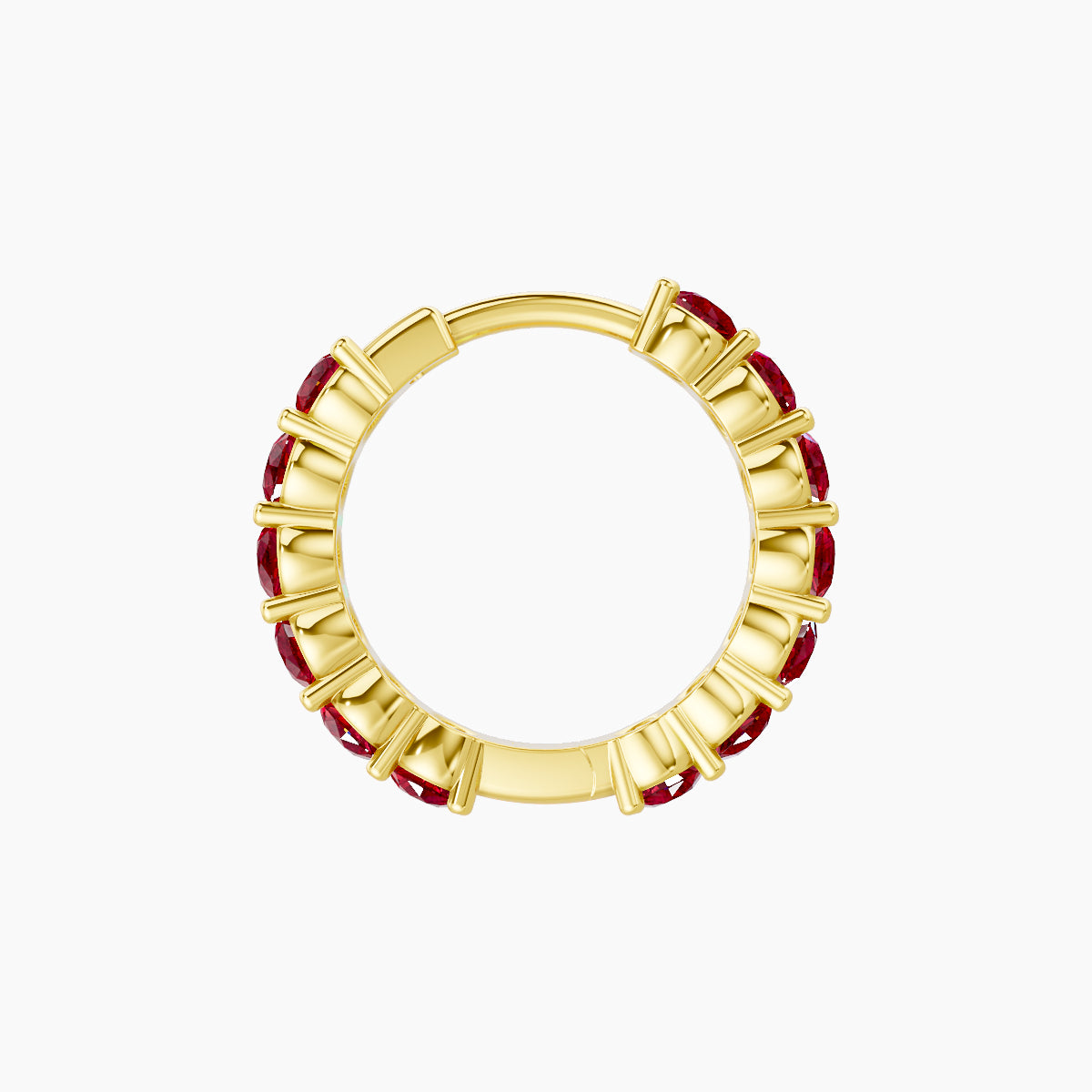 Vesta | 18k Yellow Gold 8 mm Ruby Hoop Piercing