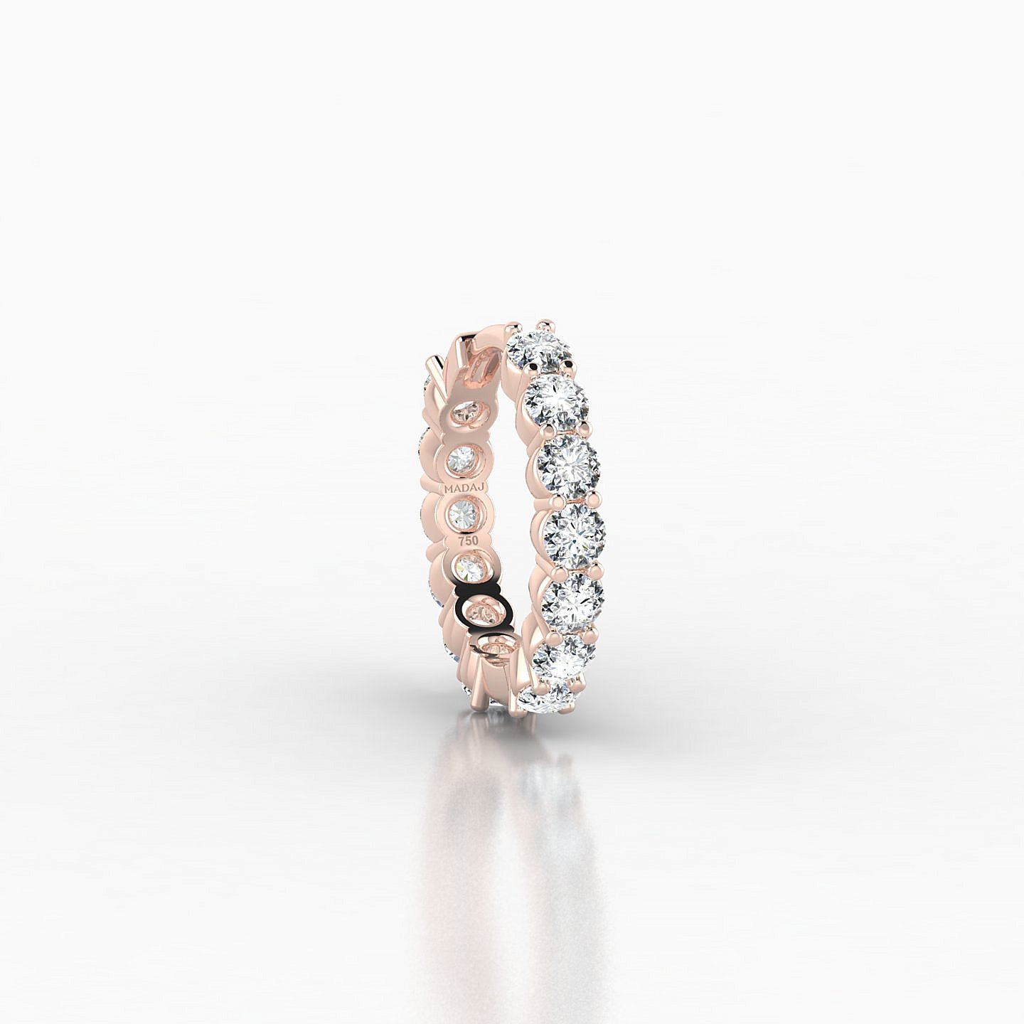 Vesta | 18k Rose Gold 8 mm Diamond Hoop Piercing