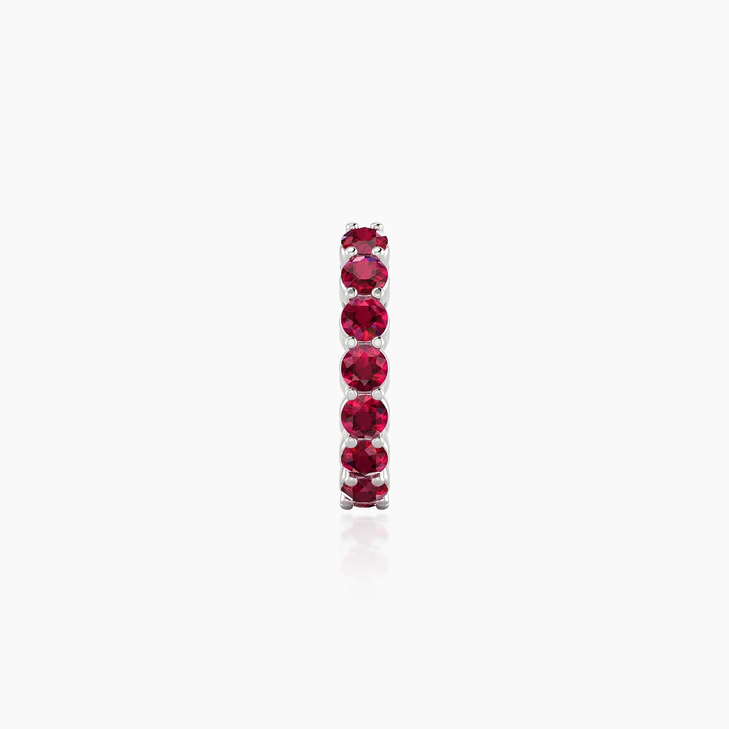 Vesta | 18k White Gold 8 mm Ruby Hoop Piercing