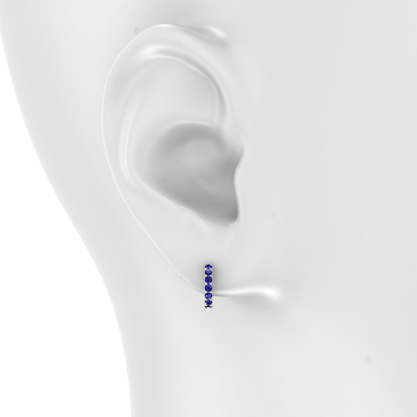 Vesta | 18k Rose Gold 8 mm Sapphire Hoop Piercing