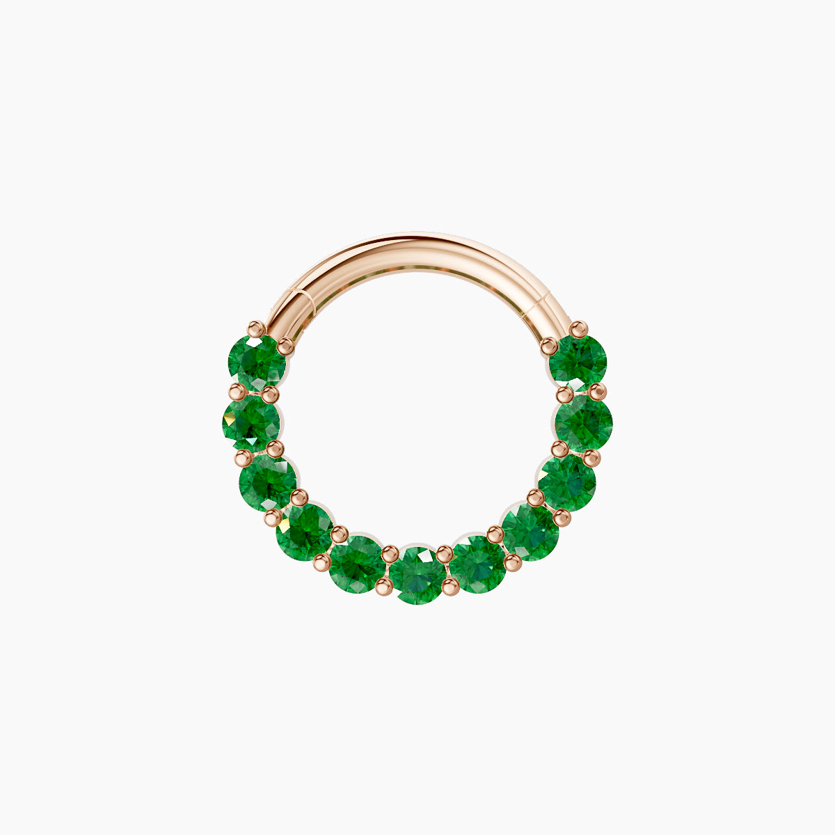 Vesta | 18k Rose Gold 8 mm Emerald Septum Piercing