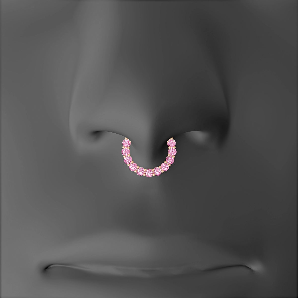 Vesta | 18k Rose Gold 8 mm Pink Sapphire Septum Piercing