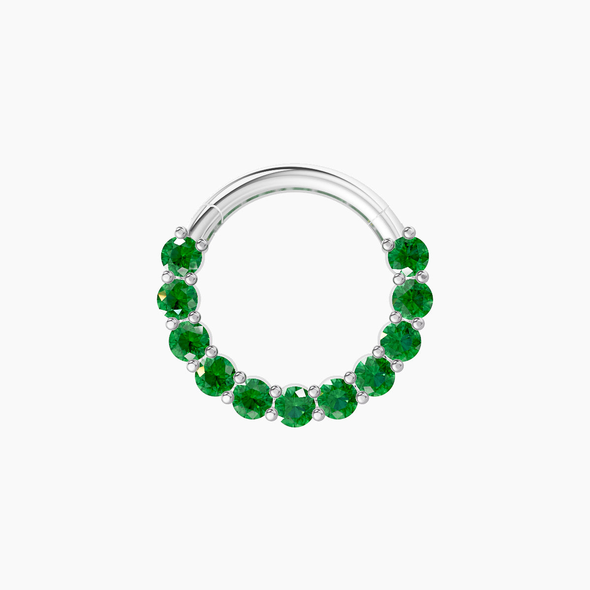 Vesta | 18k White Gold 8 mm Emerald Septum Piercing