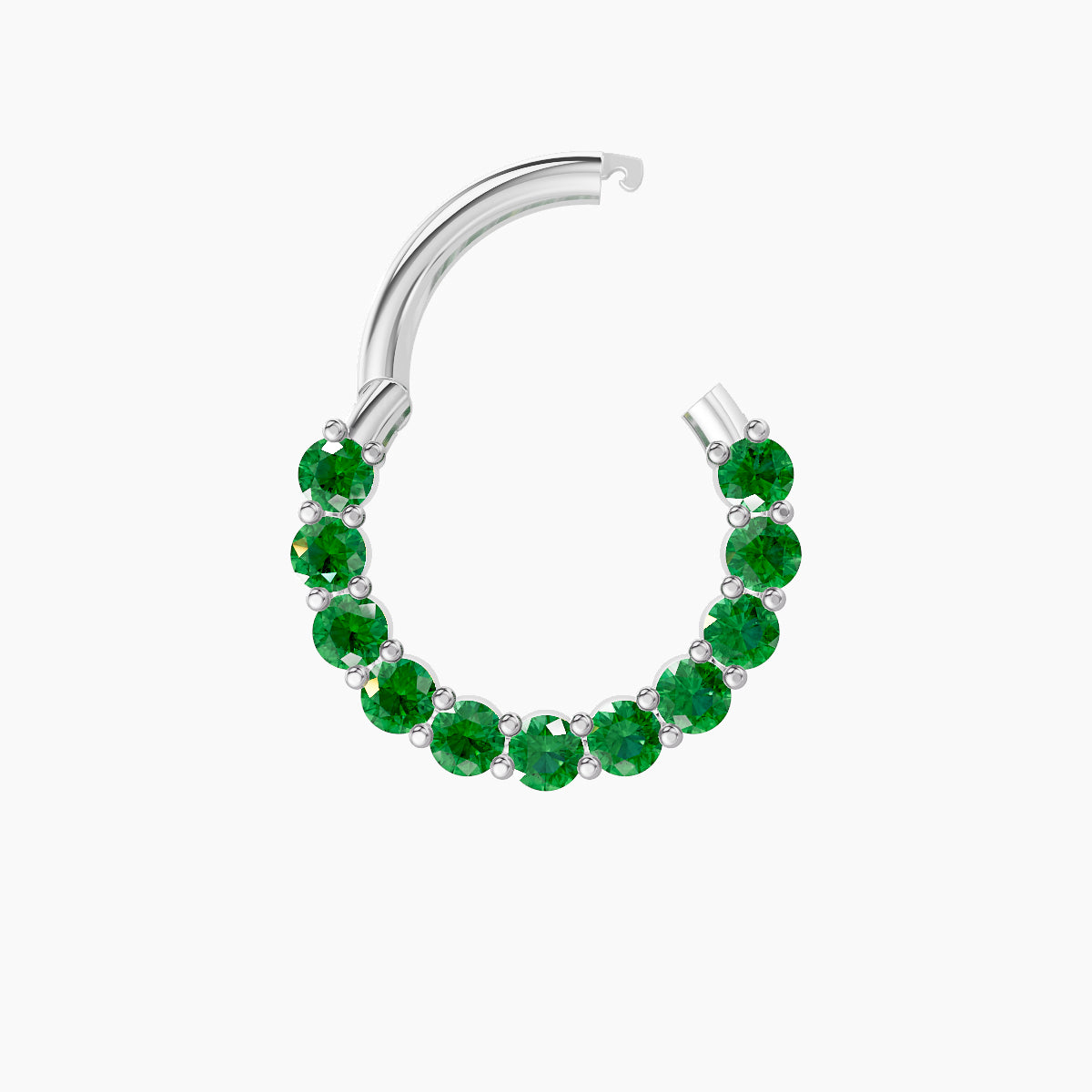 Vesta | 18k White Gold 8 mm Emerald Septum Piercing
