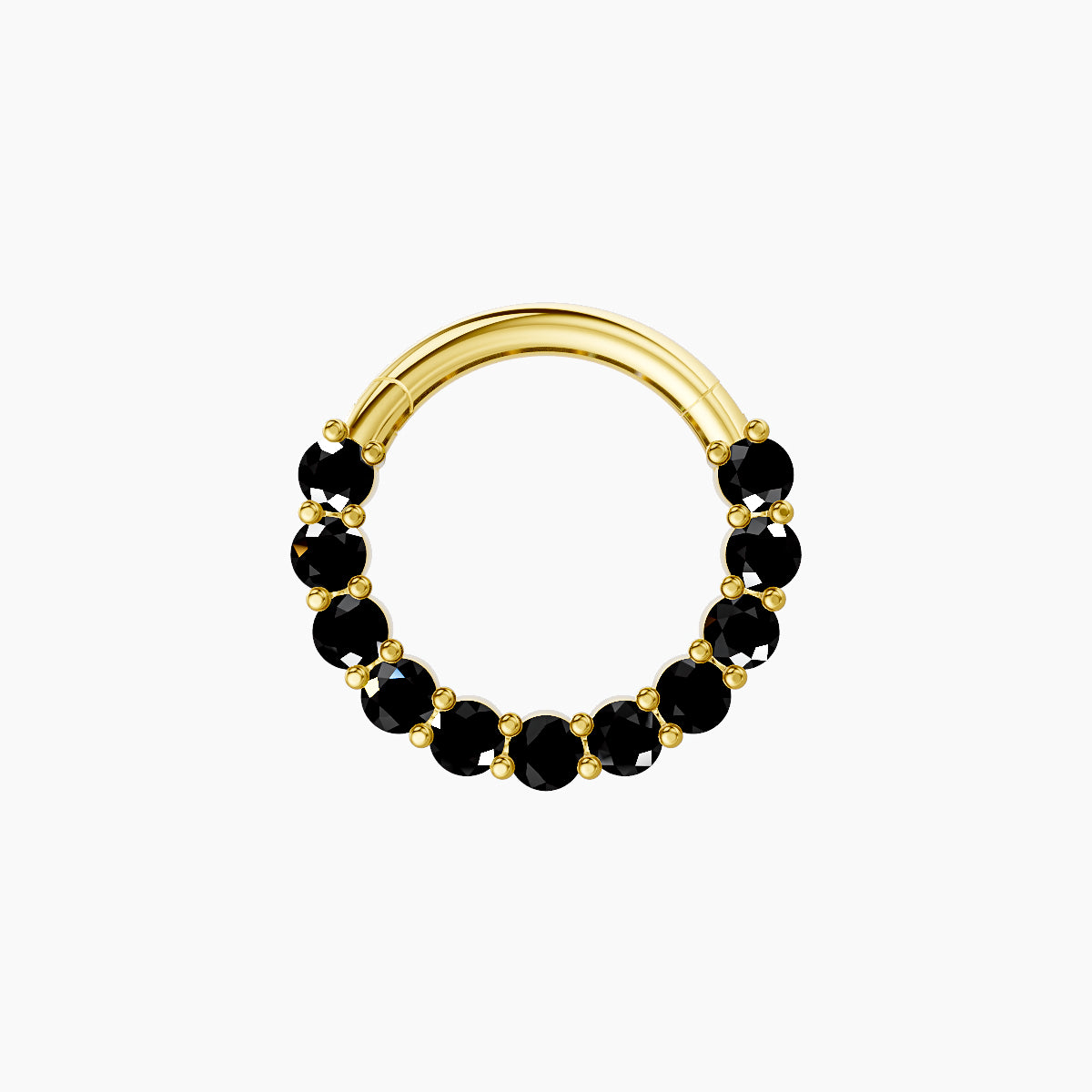 Vesta | 18k Yellow Gold 8 mm Black Diamond Septum Piercing