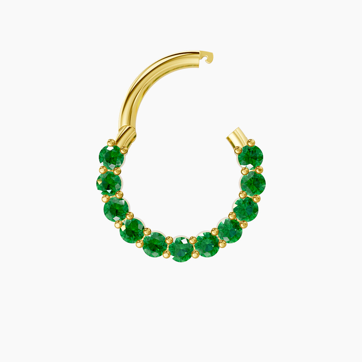 Vesta | 18k Yellow Gold 8 mm Emerald Septum Piercing