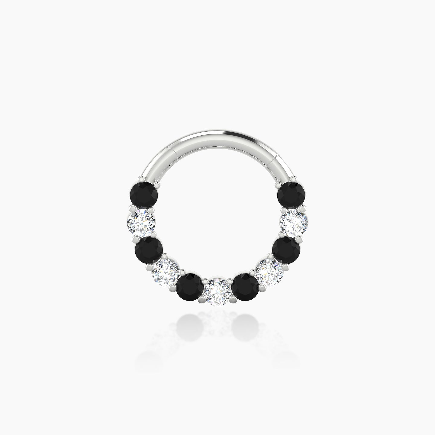 Vesta | 18k White Gold 8 mm Black Diamond & Diamond Septum Piercing