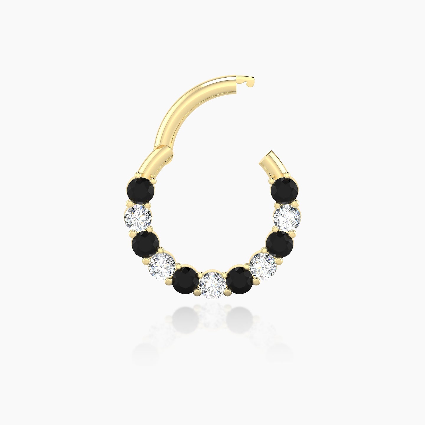 Vesta | 18k Yellow Gold 8 mm Black Diamond & Diamond Septum Piercing