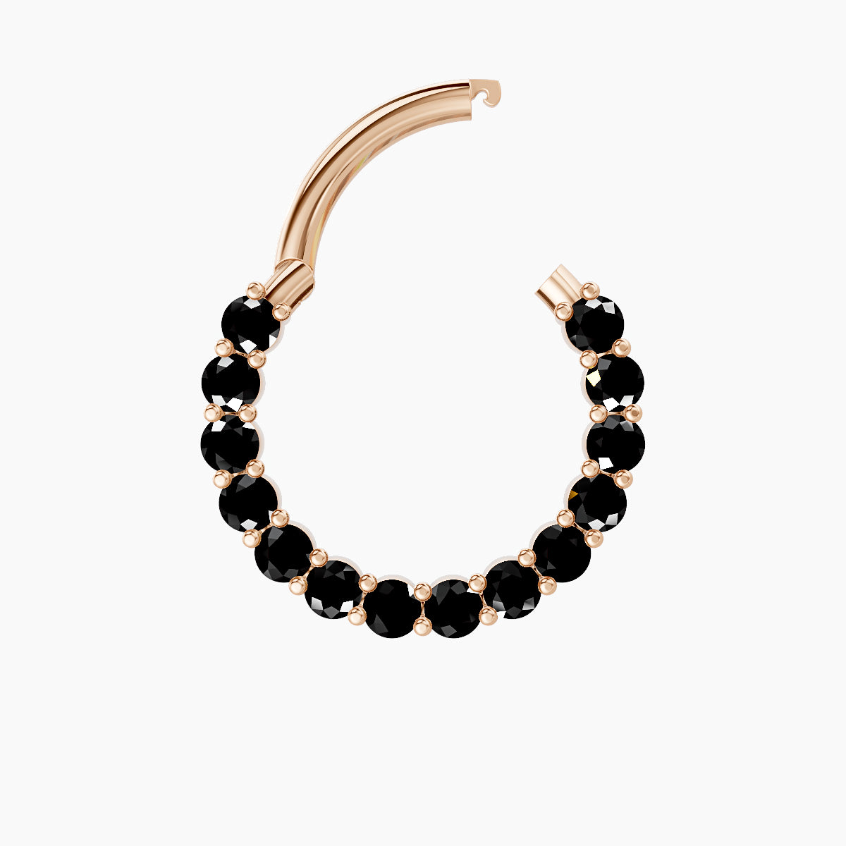 Vesta | 18k Rose Gold 9.5 mm Black Diamond Daith Piercing