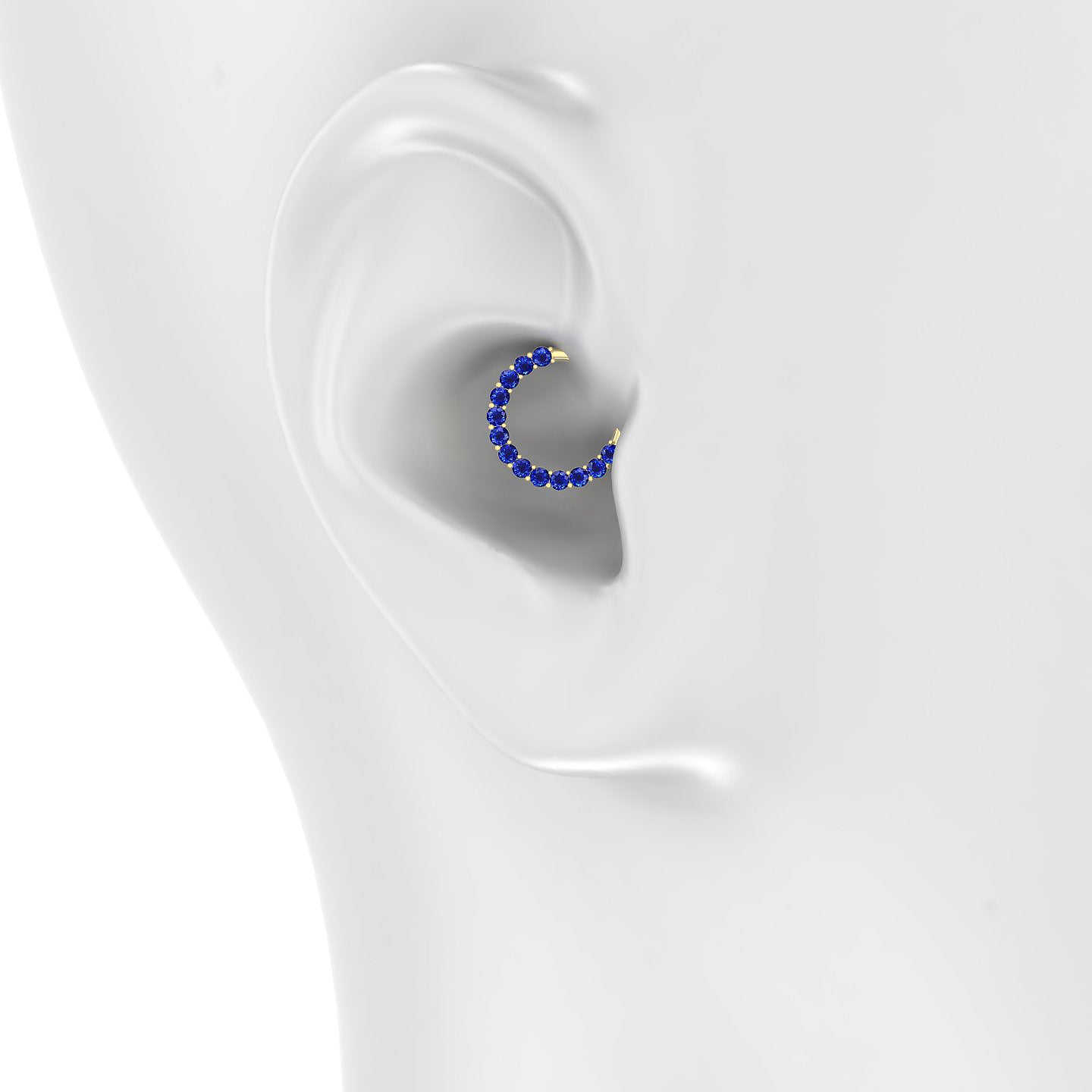 Vesta | 18k Yellow Gold 9.5 mm Sapphire Daith Piercing