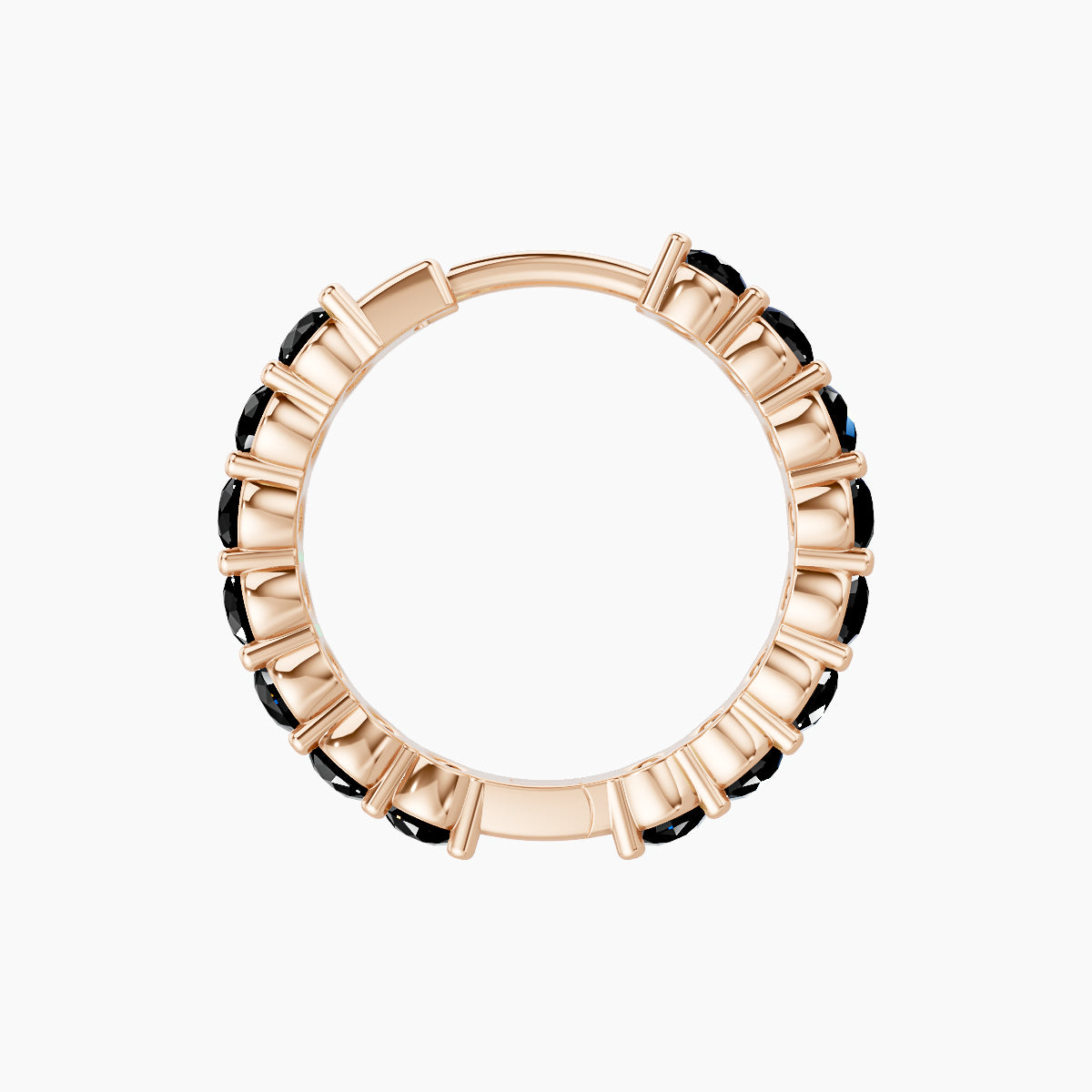 Vesta | 18k Rose Gold 9.5 mm Black Diamond Hoop Piercing