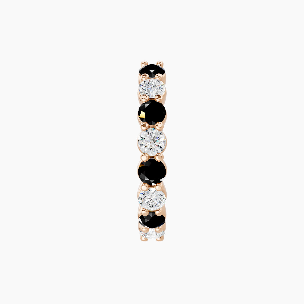 Vesta | 18k Rose Gold 9.5 mm Black Diamond & Diamond Hoop Piercing