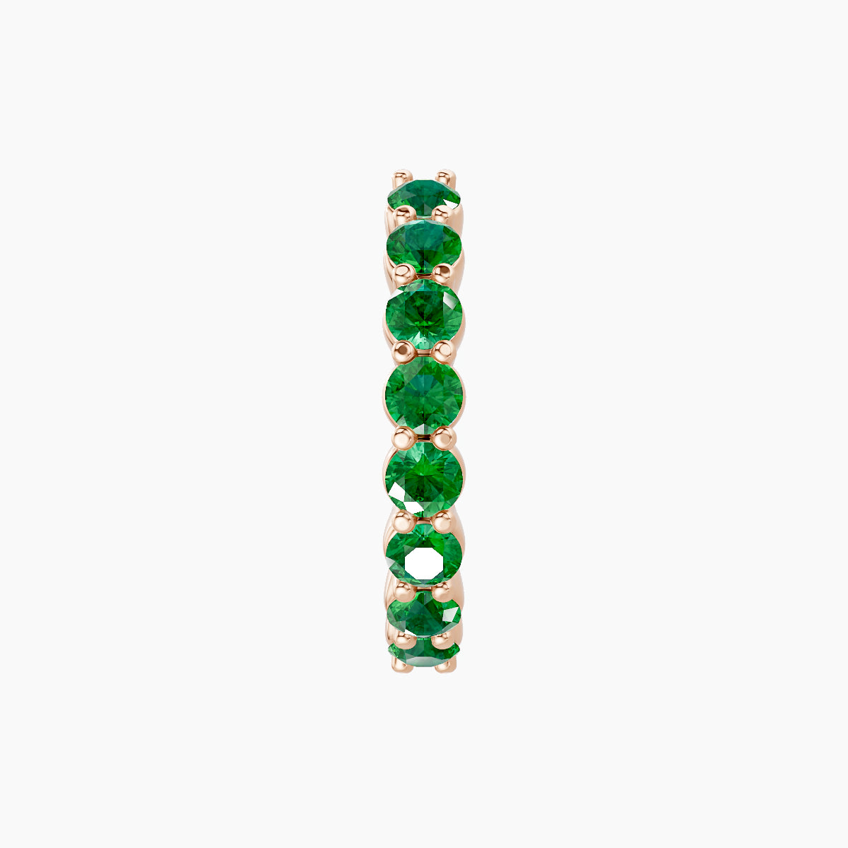 Vesta | 18k Rose Gold 9.5 mm Emerald Hoop Piercing