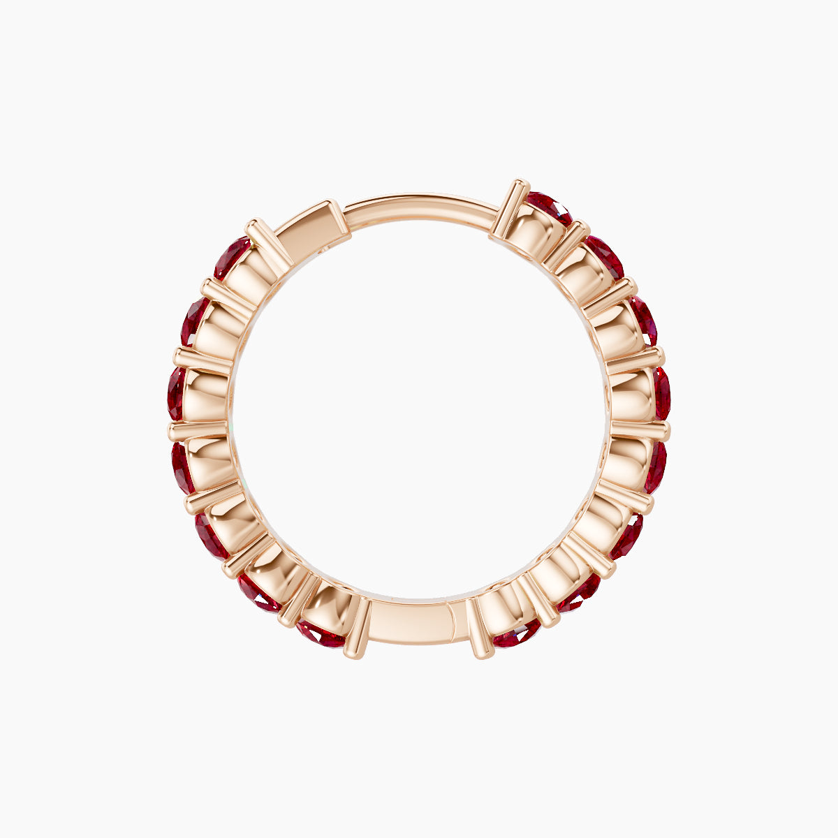 Vesta | 18k Rose Gold 9.5 mm Ruby Hoop Piercing