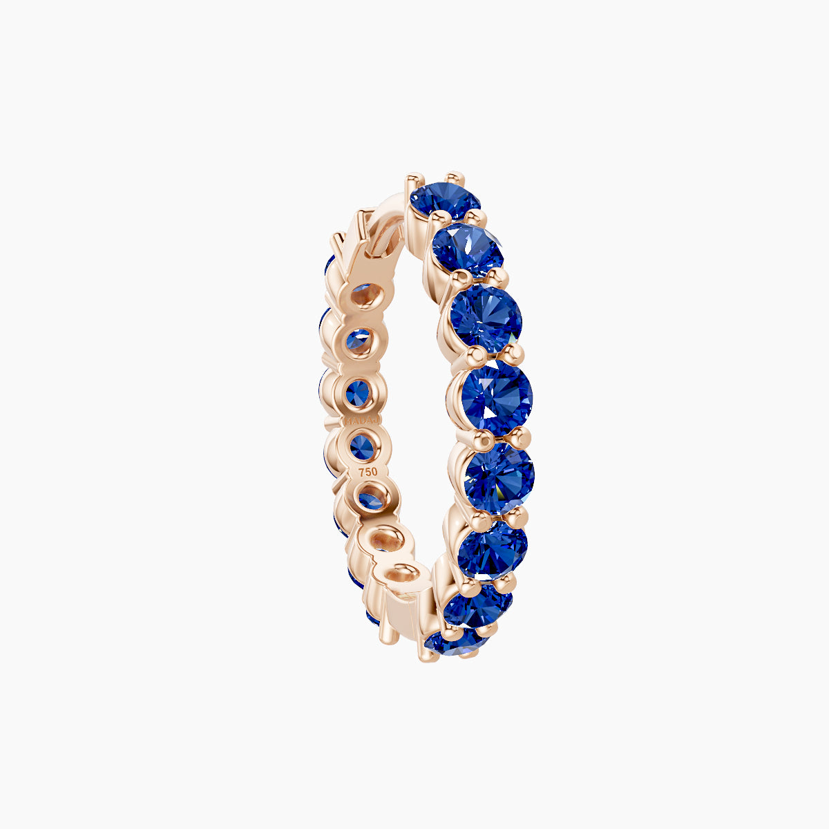 Vesta | 18k Rose Gold 9.5 mm Sapphire Hoop Piercing
