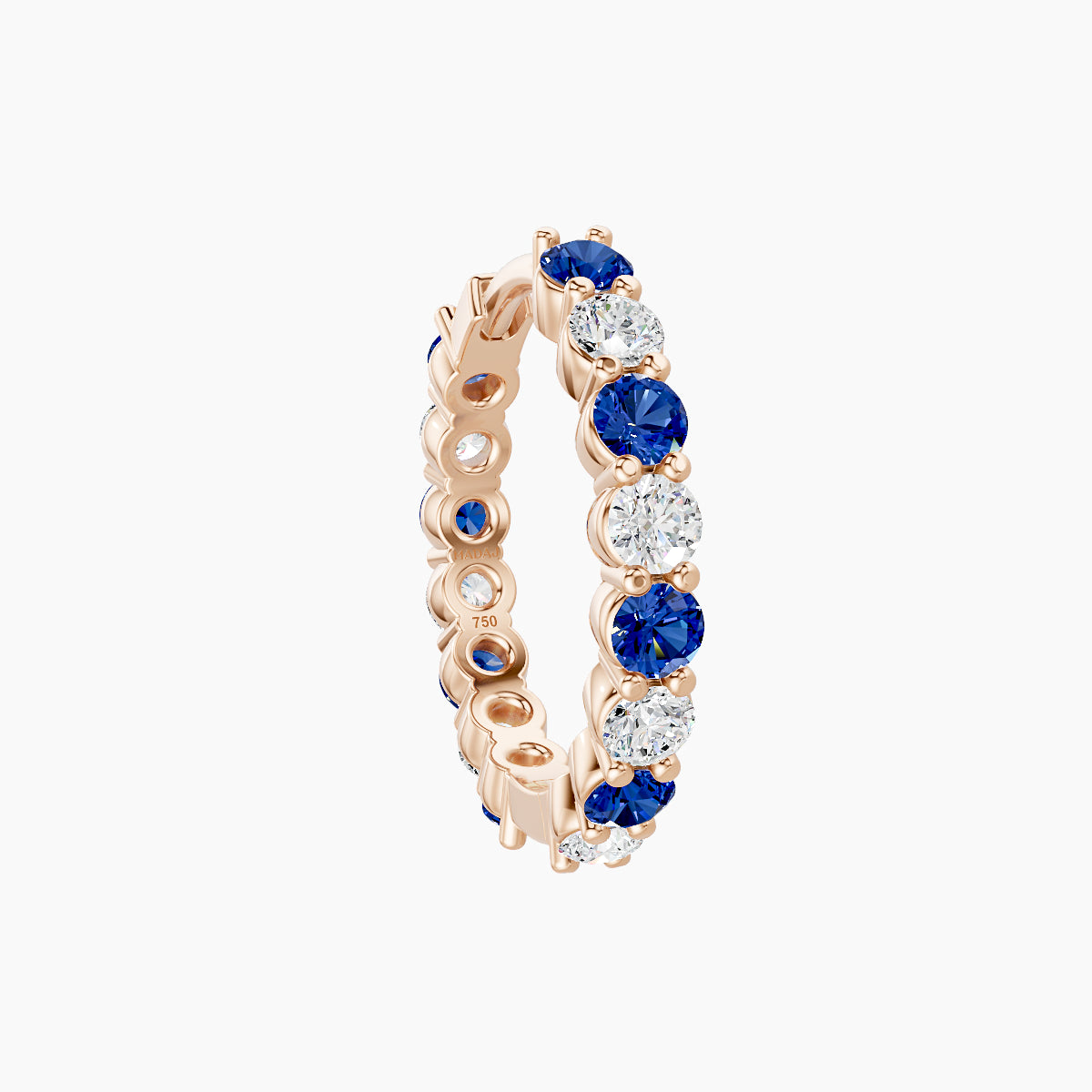 Vesta | 18k Rose Gold 9.5 mm Sapphire & Diamond Hoop Piercing