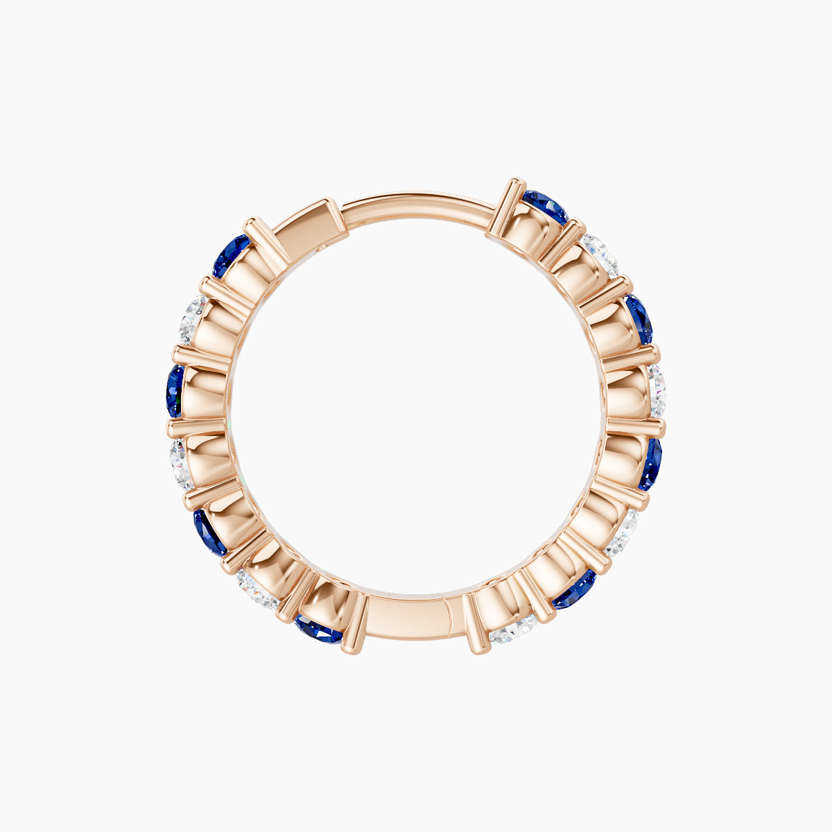 Vesta | 18k Rose Gold 9.5 mm Sapphire & Diamond Hoop Piercing