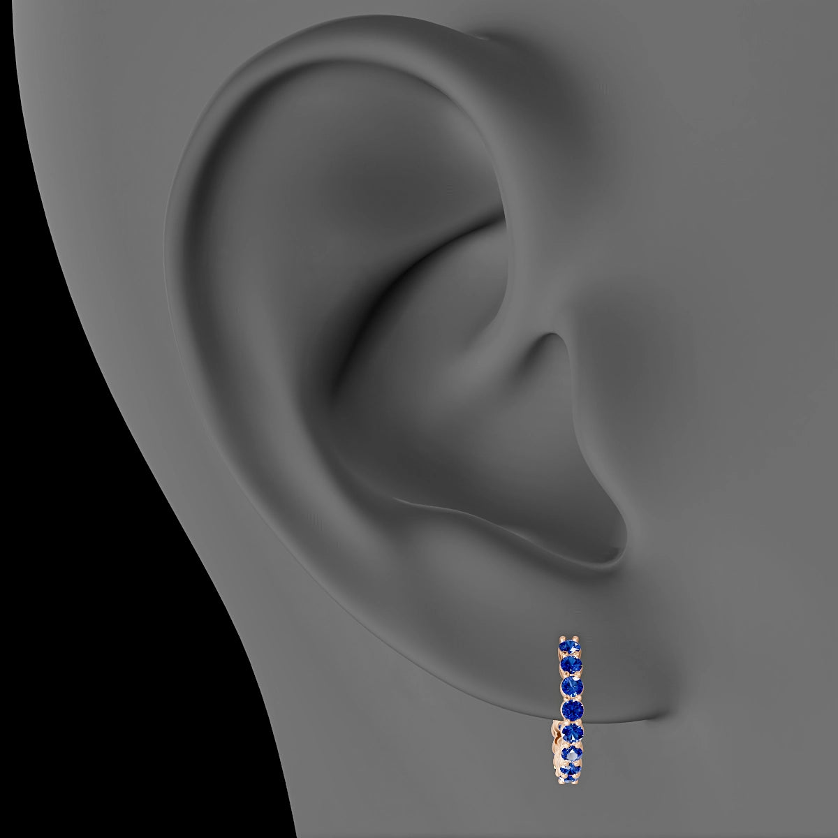 Vesta | 18k Rose Gold 9.5 mm Sapphire Hoop Piercing