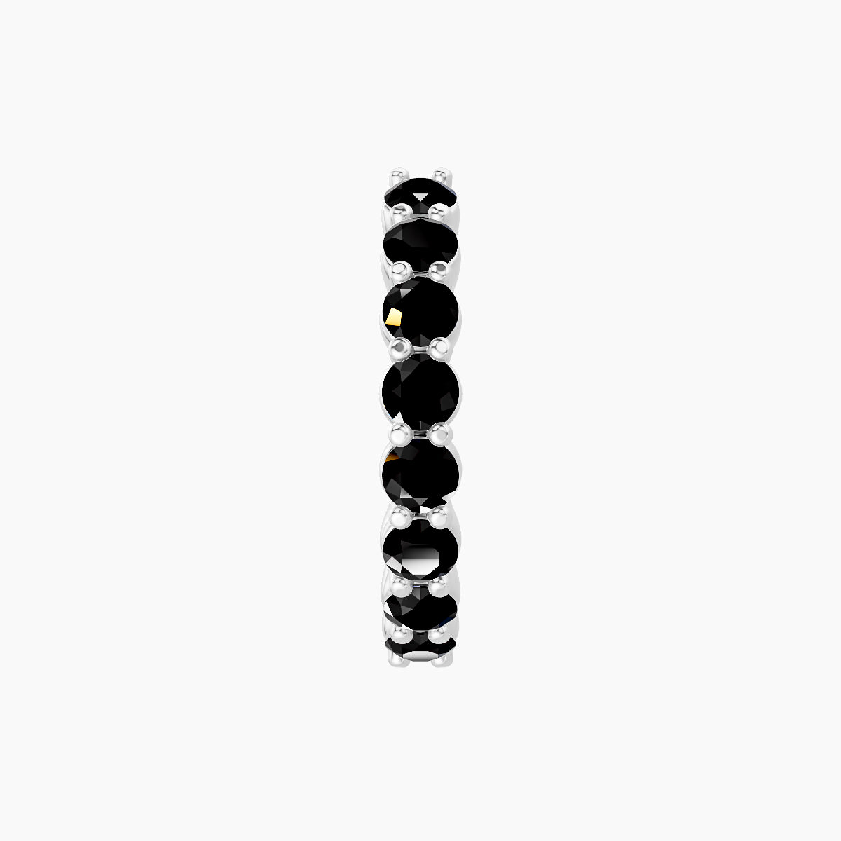 Vesta | 18k White Gold 9.5 mm Black Diamond Hoop Piercing